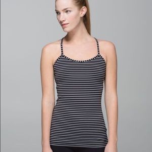 Lululemon Power Y Tank - Black with White Stripes